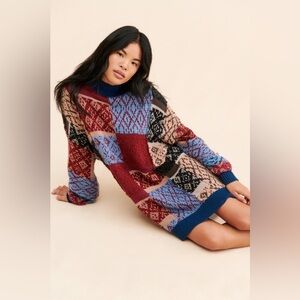 Free people Patched Argyle Mini Dress